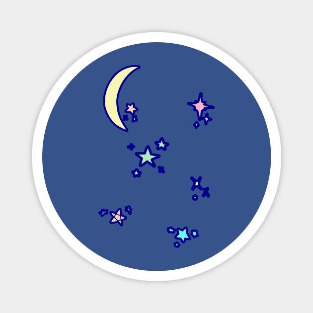 Moon and Stars Magnet by saradaboru